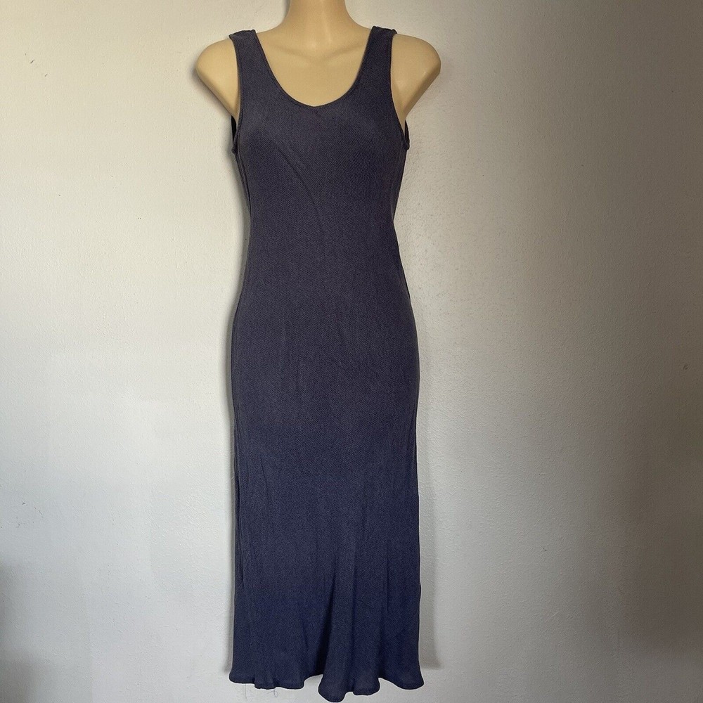 Basic Bodycon Tank Top Midi Dress Scoop Neck Rayon Below The Knee Length Size 6